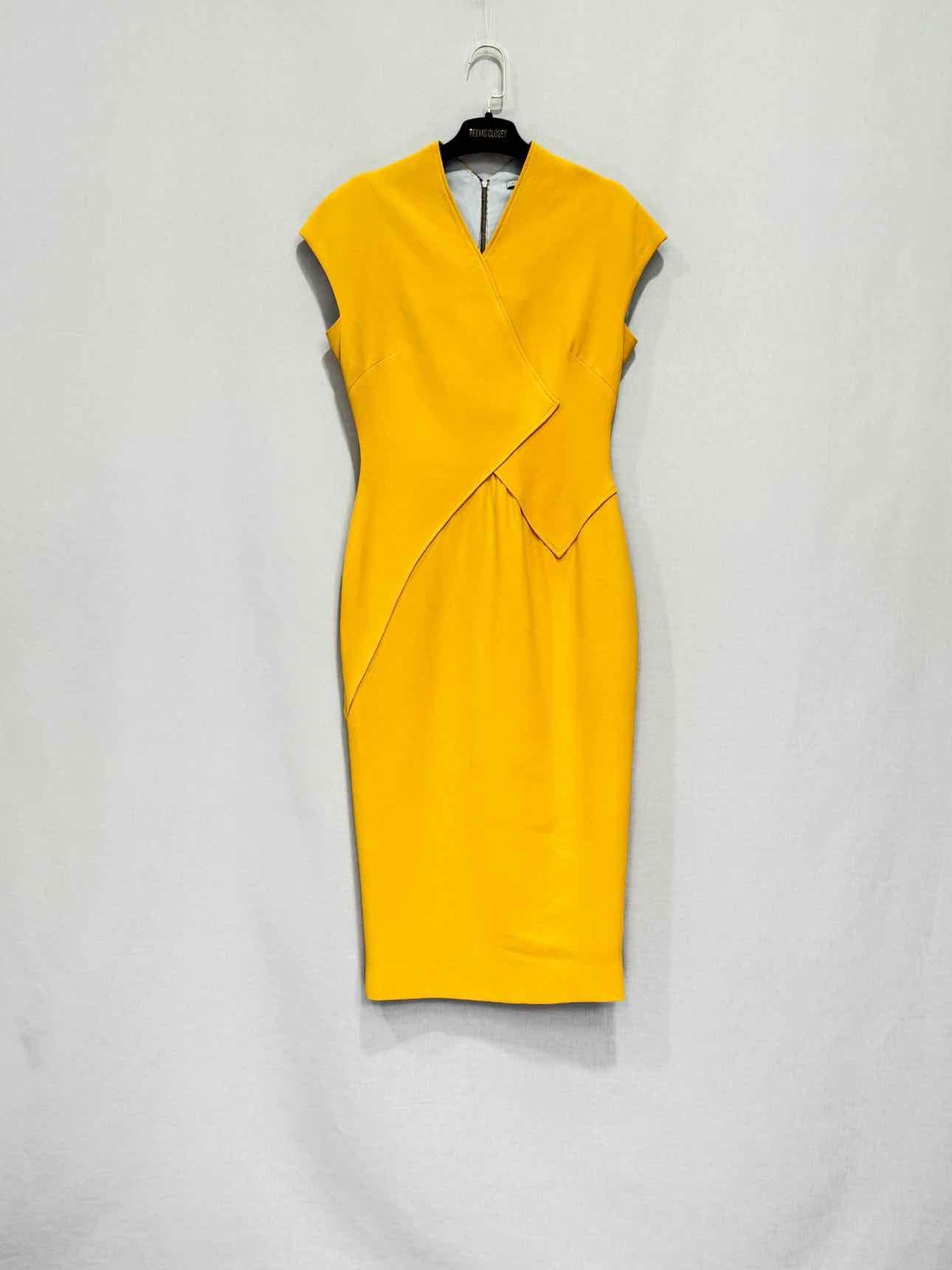 VICTORIA BECKHAM Yellow Size US 8 Knee Length Dress
