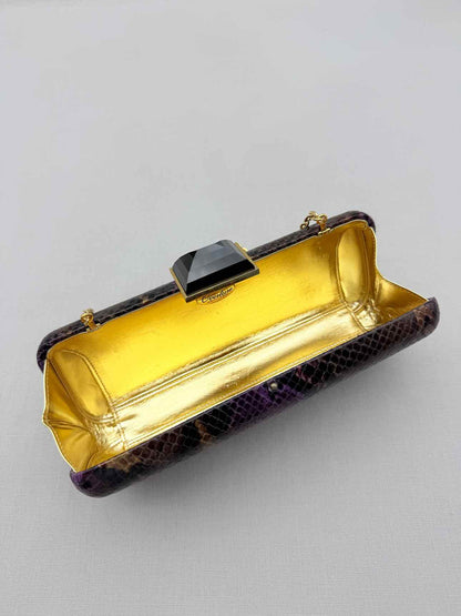 JUDITH LEIBER Jessica Purple Multicolor Clutch
