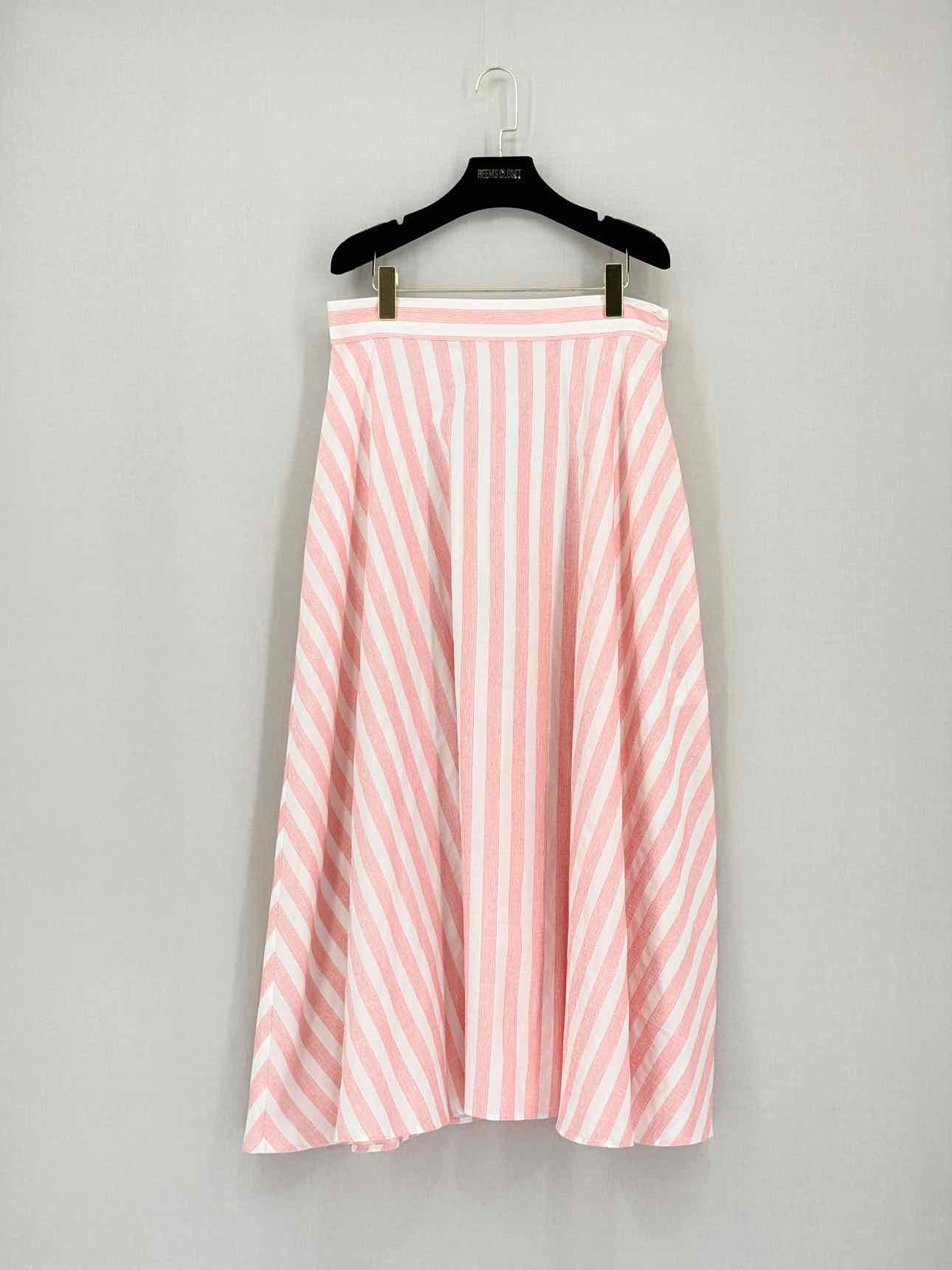 IRIS & INK Pink Striped Size US 10 Midi Skirt