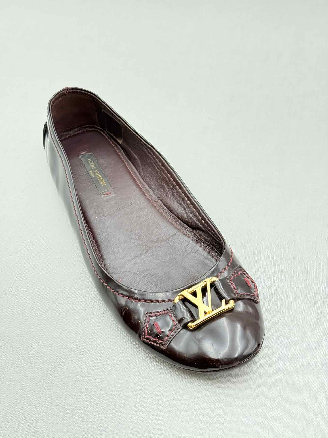 LOUIS VUITTON Oxford Burgundy Size EU 37 Ballet Flats