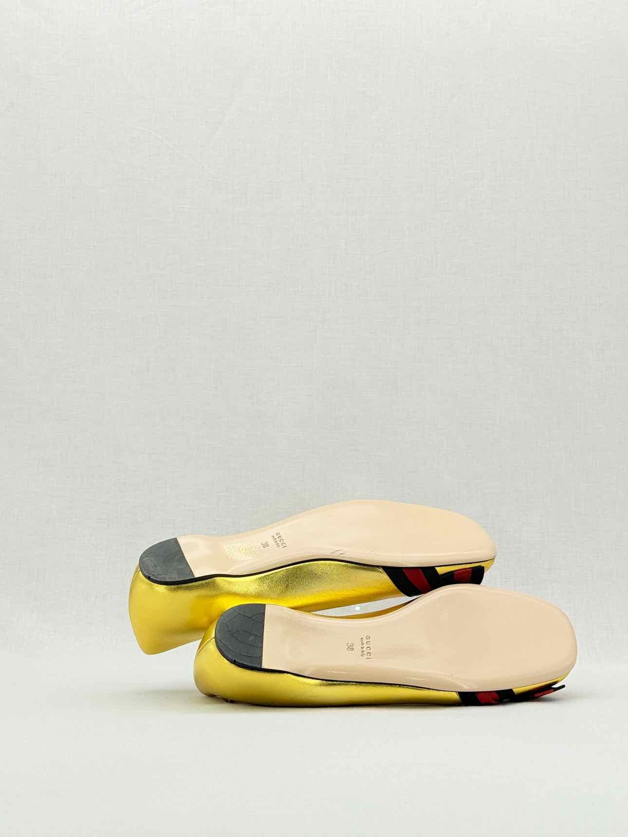 GUCCI Gold Size EU 38 Ballet Flats
