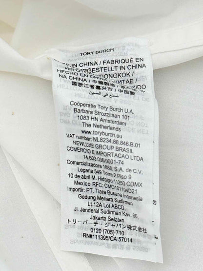 TORY BURCH White Ruffled Trim Size US 10 Shirt