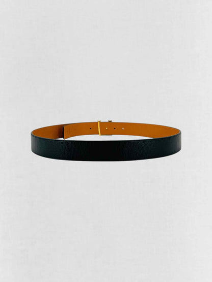LOUIS VUITTON Black & Tan Belt