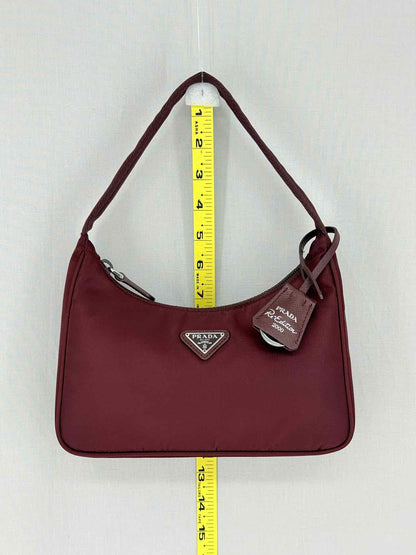 PRADA Re-Edition 2000 Burgundy Shoulder Bag