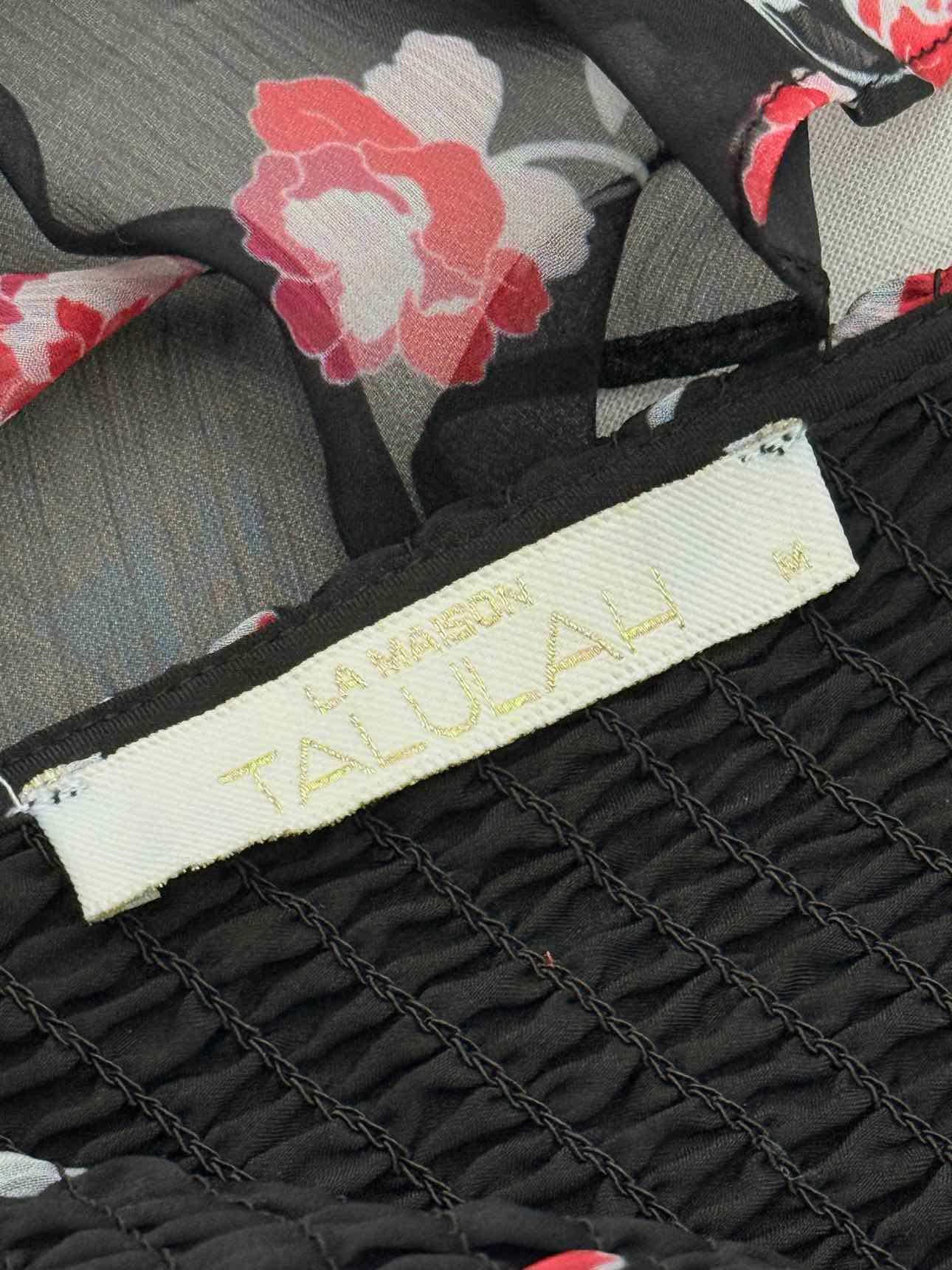 TALULAH Black w/ Red & White Size Medium Midi Dress