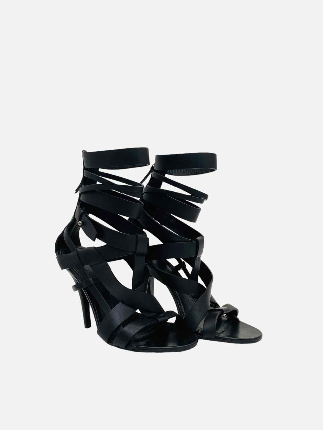 GIVENCHY Strappy Black Heeled Sandals 38