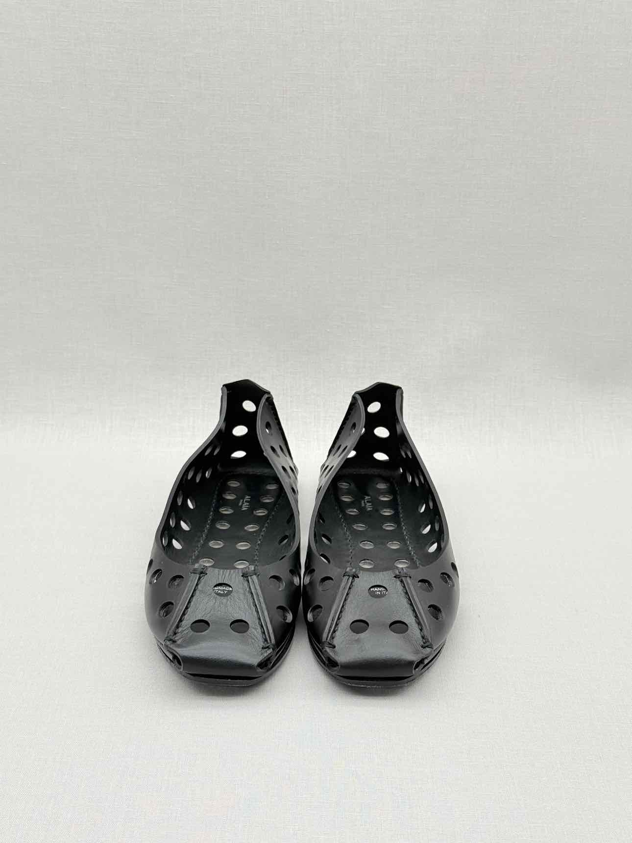 ALAIA Black Perforated Size EU 40 Ballet Flats