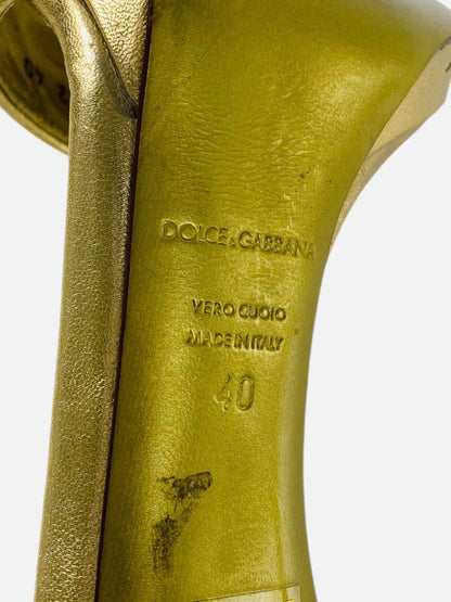DOLCE & GABBANA Gold Size EU 40 Heeled Sandals