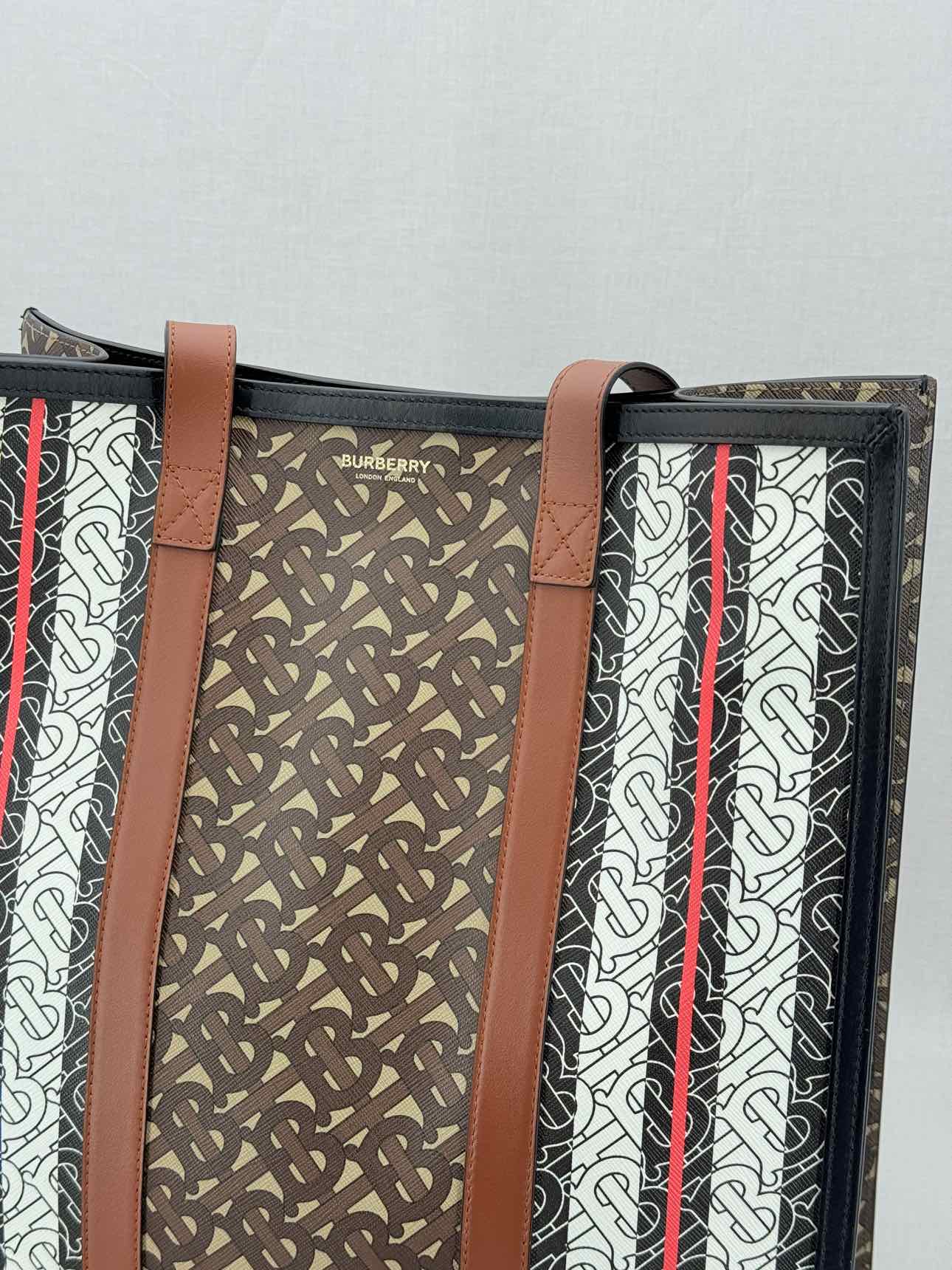 BURBERRY Portrait Brown Monogram Tote Bag