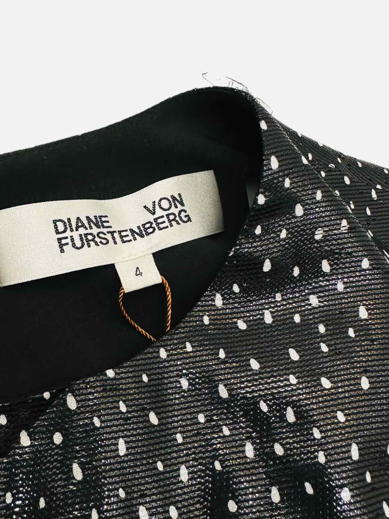 DIANE VON FURSTENBERG Black & White Size US 4 Blouse