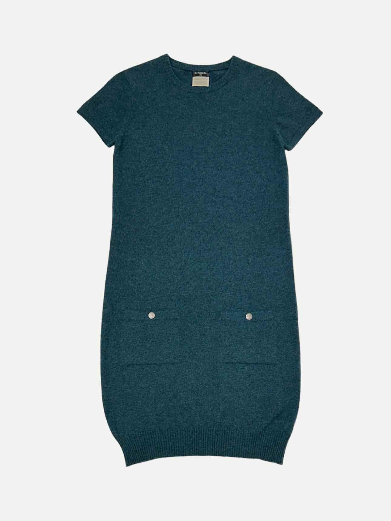 CHANEL Knit Green Size US 2 Short Dress
