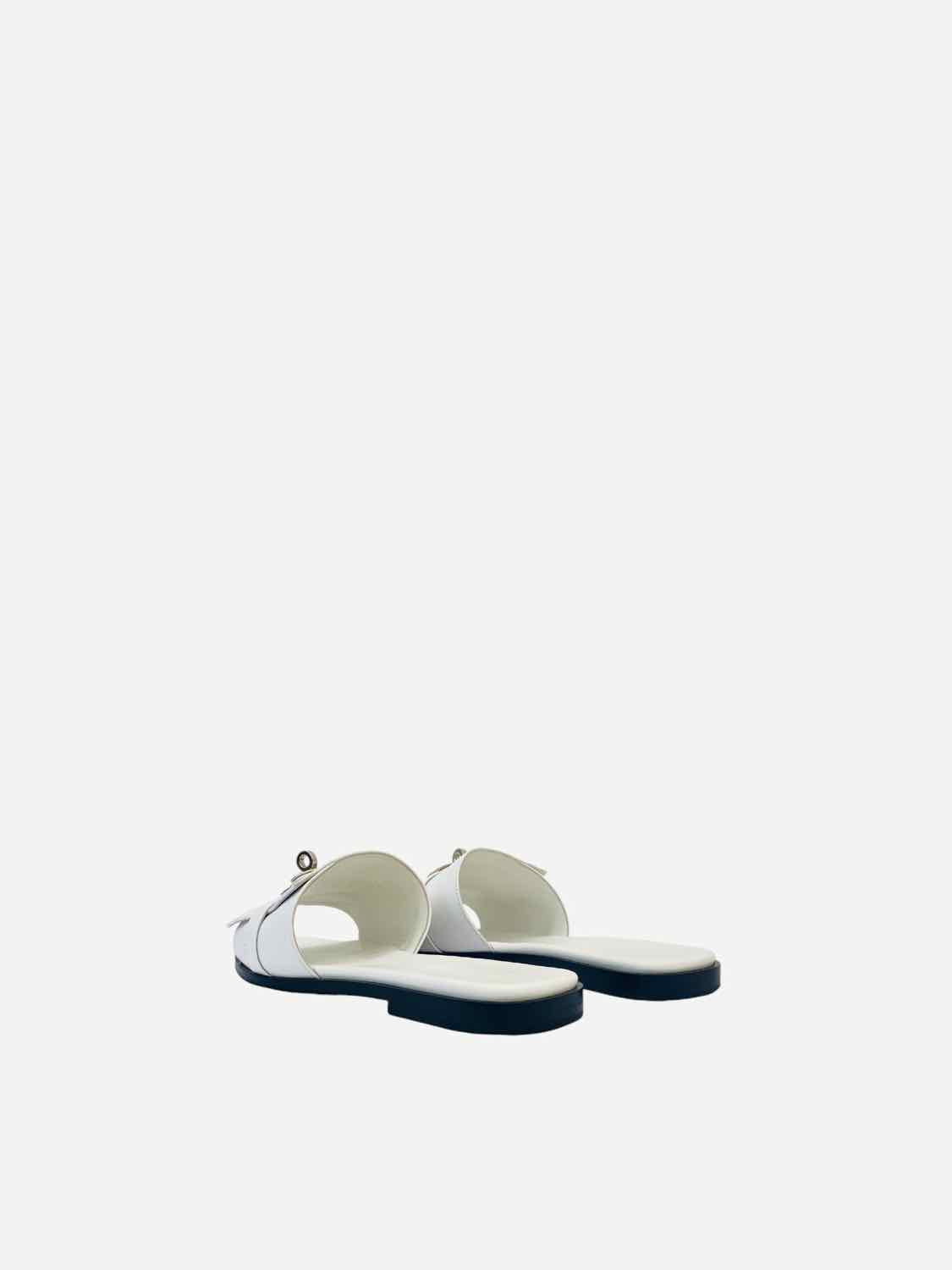 HERMES Giulia White Sandals