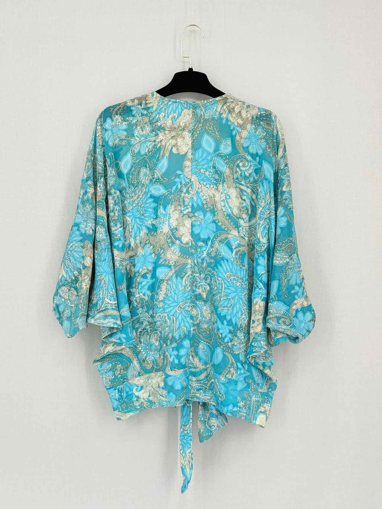 PAUL & JOE Kimono Blue & Cream Size Small Top