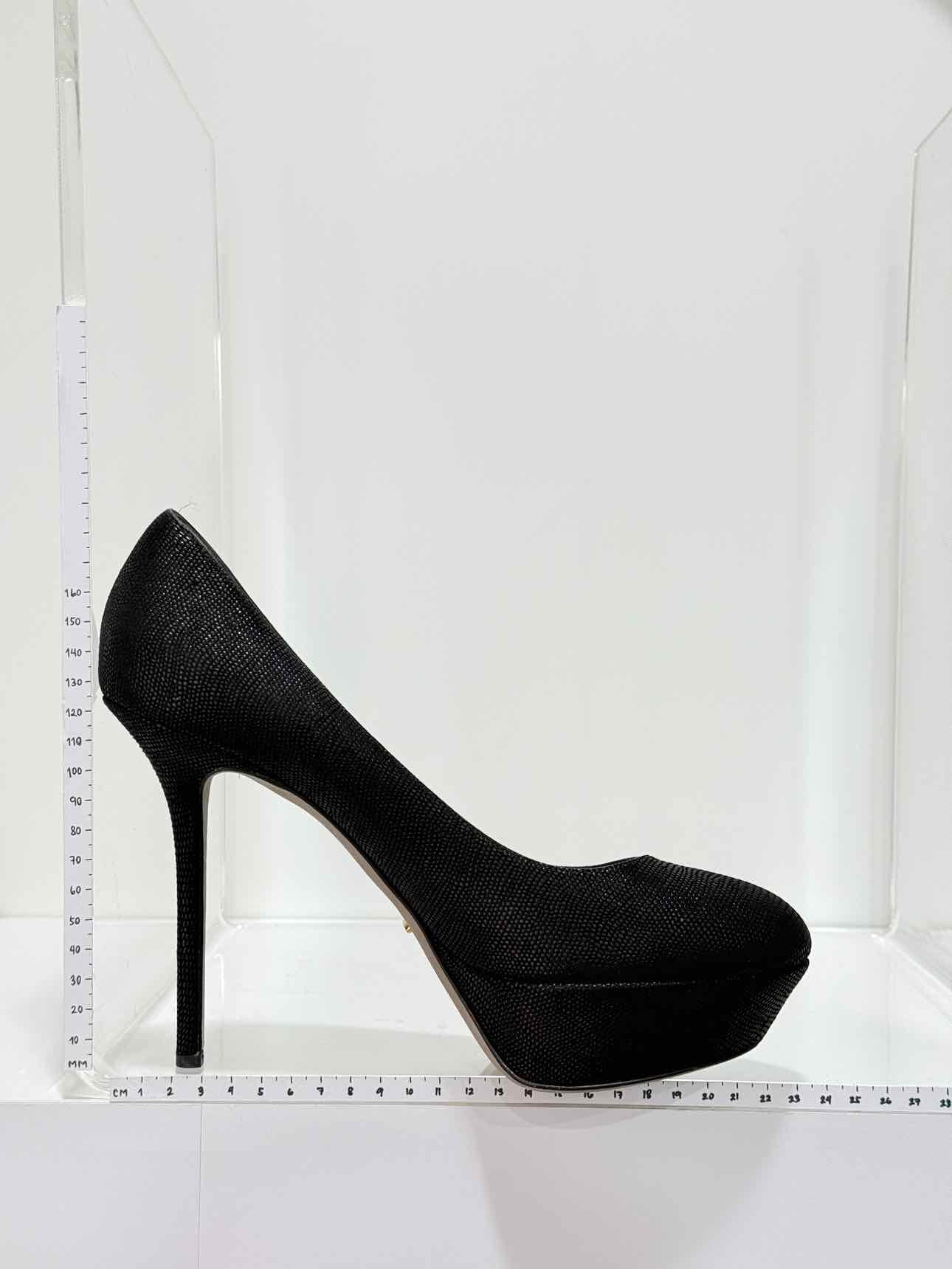 SERGIO ROSSI Black Lizard Embossed Size EU 41 Pumps