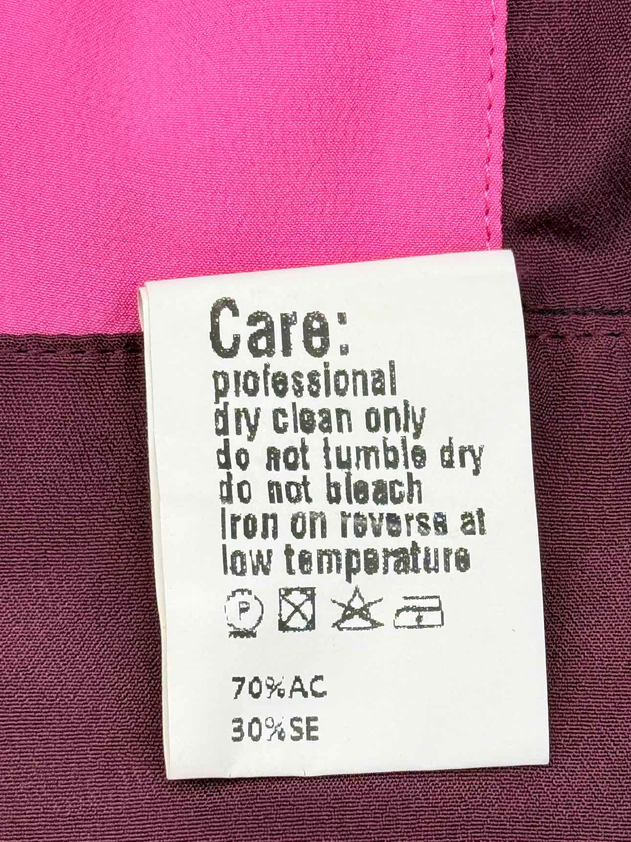 TALLER MARMO Pink & Burgundy Colorblock Size US 6 Pants
