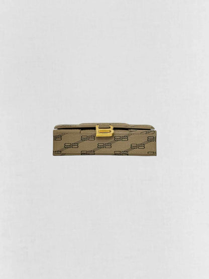 BALENCIAGA Wallet on Chain Brown Monogram Crossbody