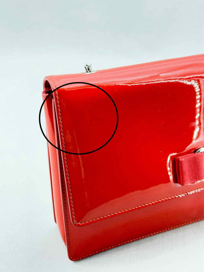 SALVATORE FERRAGAMO Bow Red Shoulder Bag