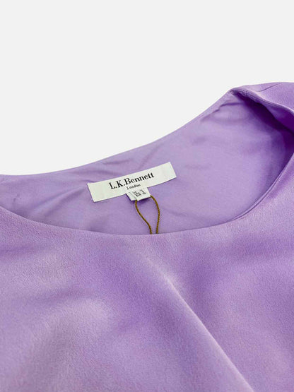 LK BENNETT Cape Sleeve Purple Cocktail Dress