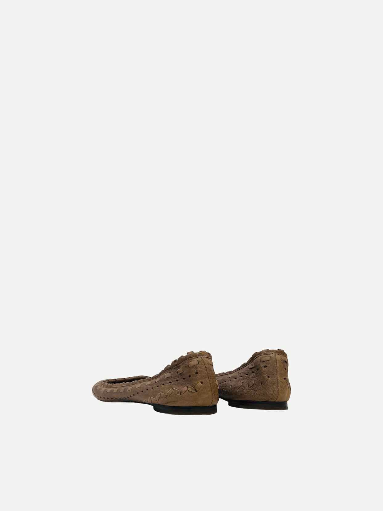 CHLOE Woven Brown Ballet Flats