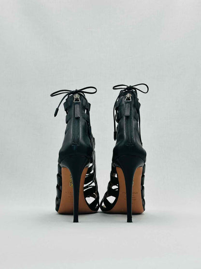 AQUAZZURA Amazon Black Size EU 38.5 Heeled Sandals