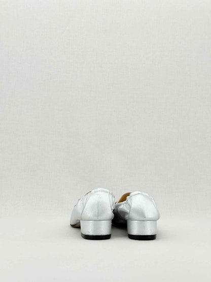 GUCCI Jordaan Silver Size EU 38.5 Loafers