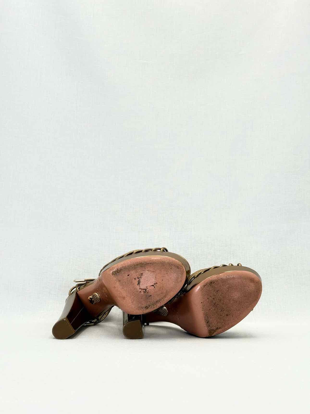 AQUAZZURA Brown Size EU 37.5 Heeled Sandals