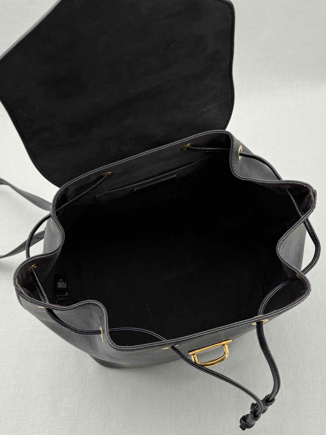 FENDI Black Drawstring Backpack
