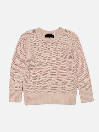 RAG & BONE Light Pink Crochet Size Small Jumper