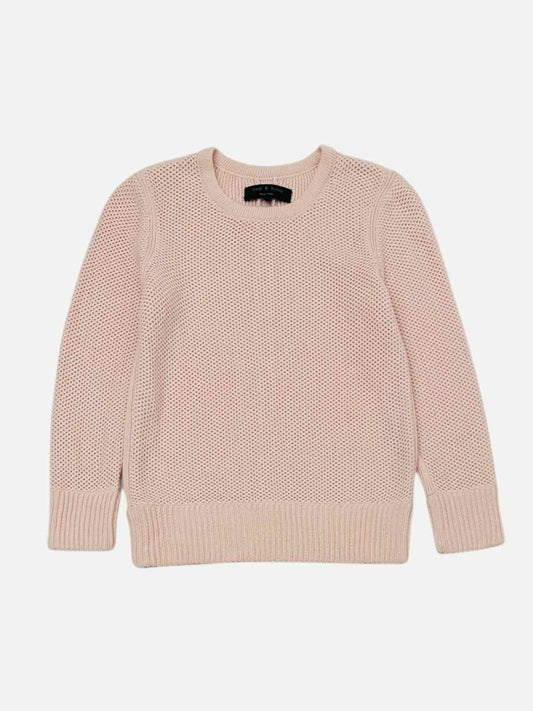 RAG & BONE Light Pink Crochet Size Small Jumper