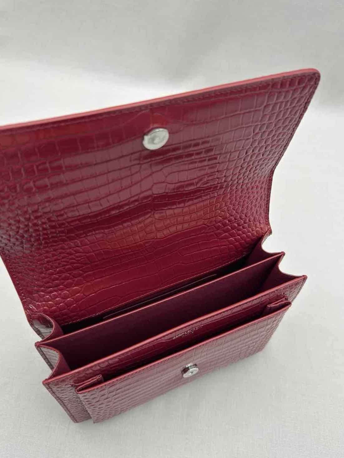 SAINT LAURENT Sunset Burgundy Shoulder Bag