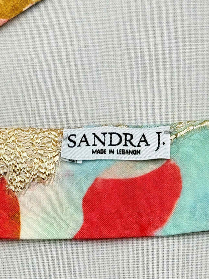 SANDRA J Red Multicolor Printed Twill