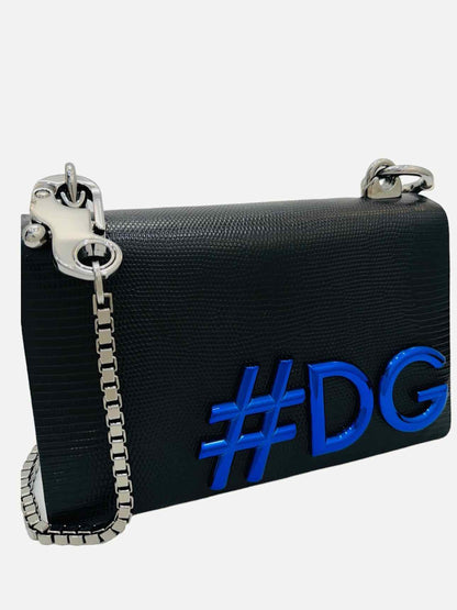 DOLCE & GABBANA Black & Blue Shoulder Bag