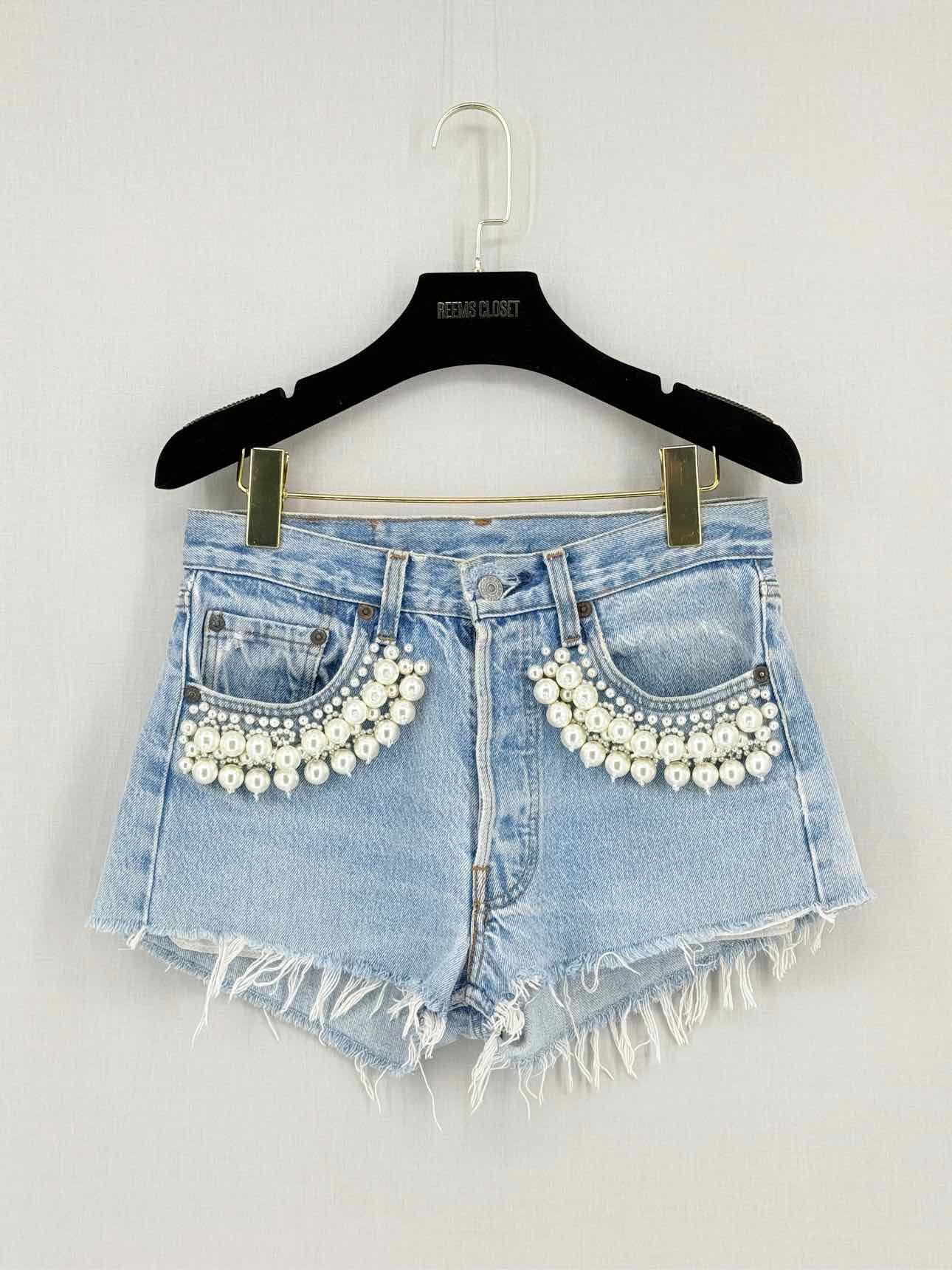 MIU MIU Cut Off Light Blue Washed Size 34 Shorts