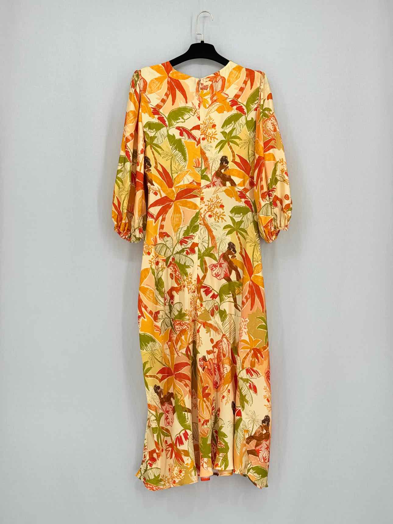 FARM RIO Orange Multicolor Size Small Knee Length Dress