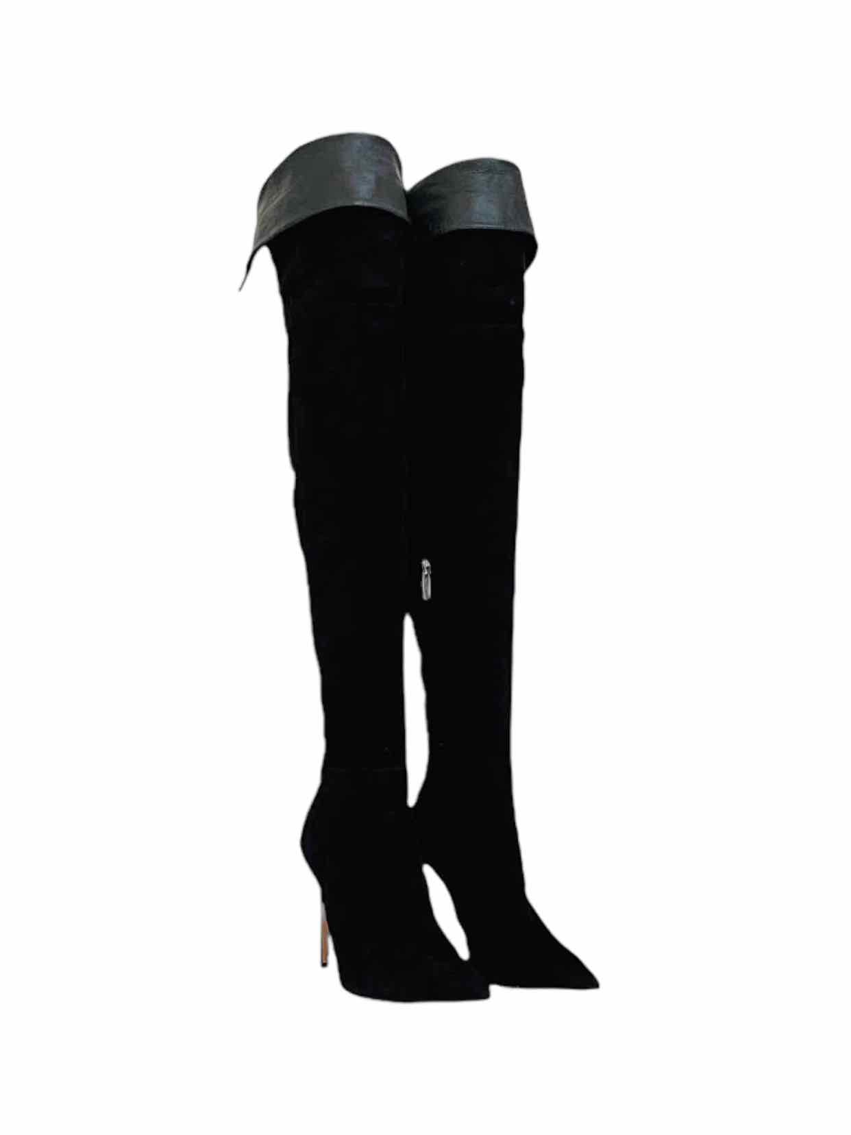 GIANVITO ROSSI Black Thigh High Boots 37