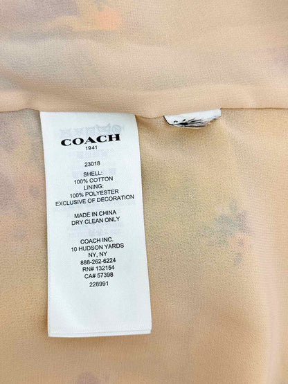 COACH Yellow Multicolor Size US 00 Midi Dress