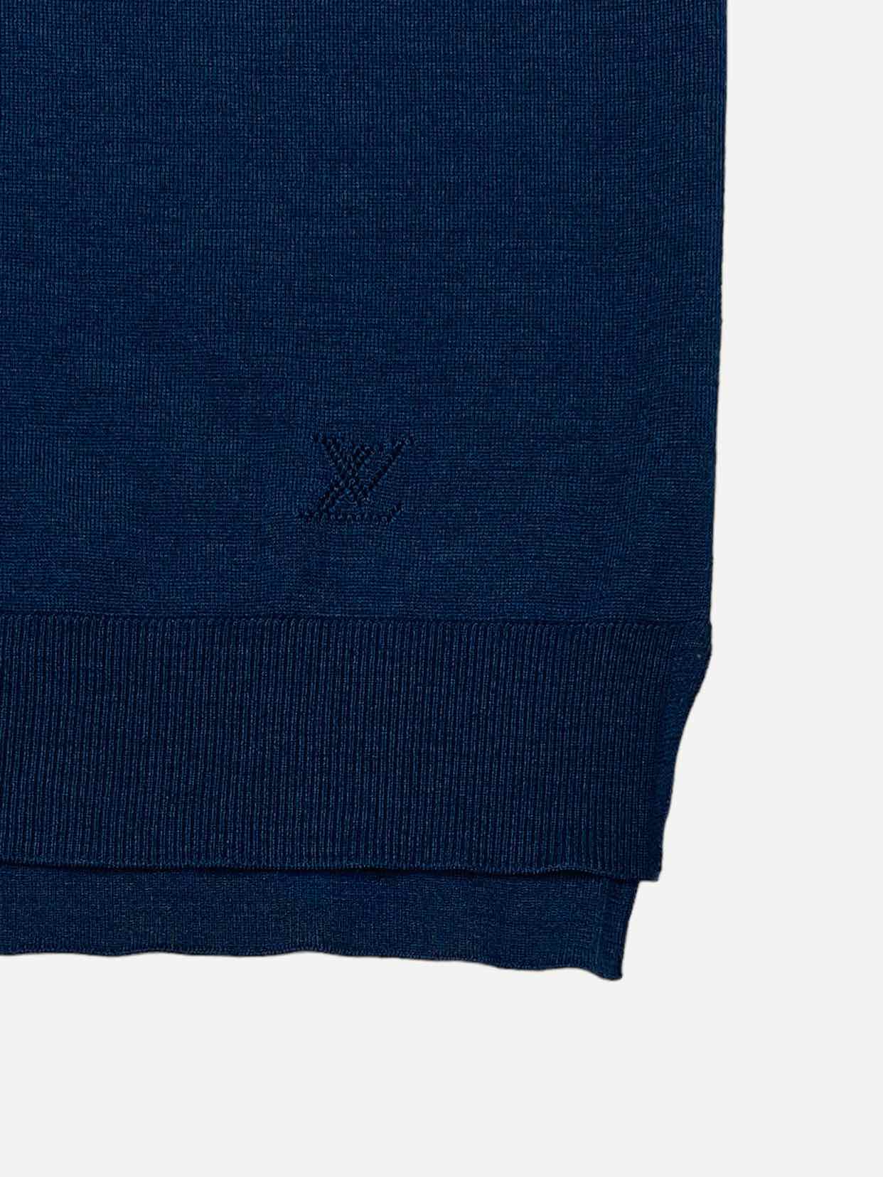 LOUIS VUITTON Polo Neck Navy Blue w/ Black Top