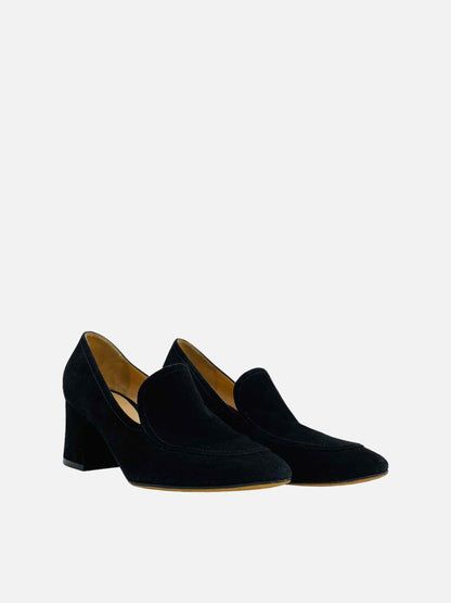 GIANVITO ROSSI Notched Black Pumps 36