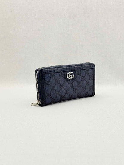 GUCCI Blue & Black GG Supreme Continental Wallet