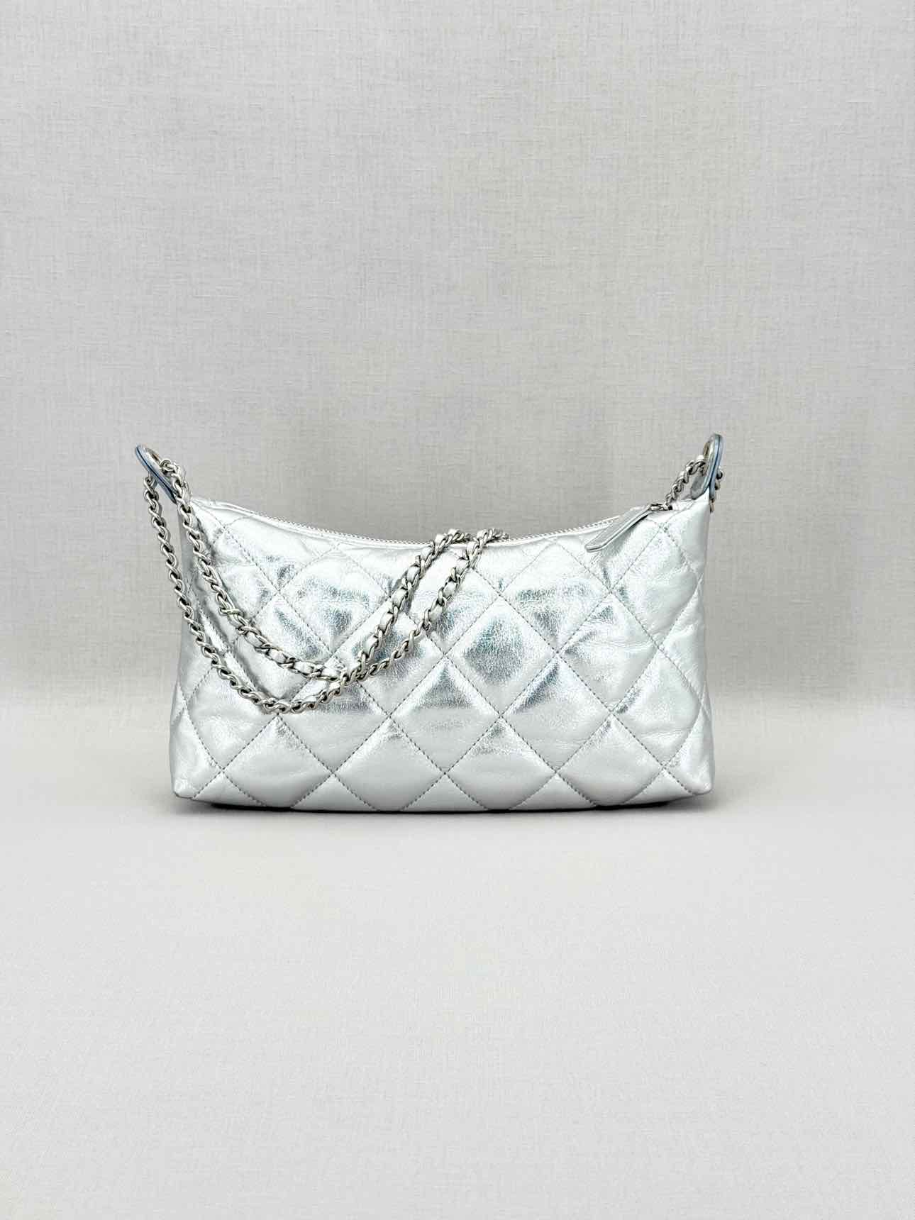CHANEL Metallic Silver Hobo bag