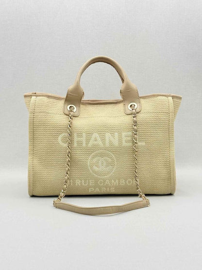 CHANEL Deauville Beige Tote Bag