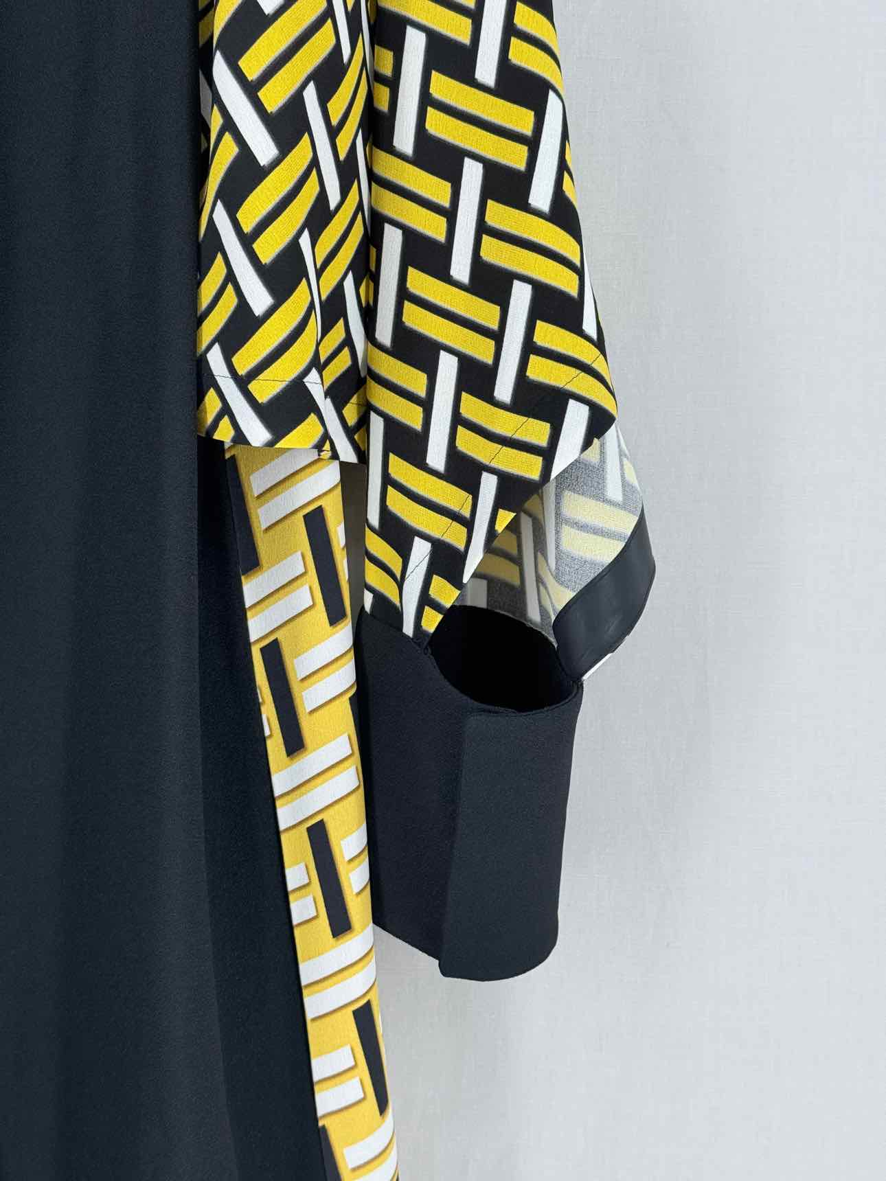 FENDI Yellow Multicolor Printed Size US 4 Short Dress