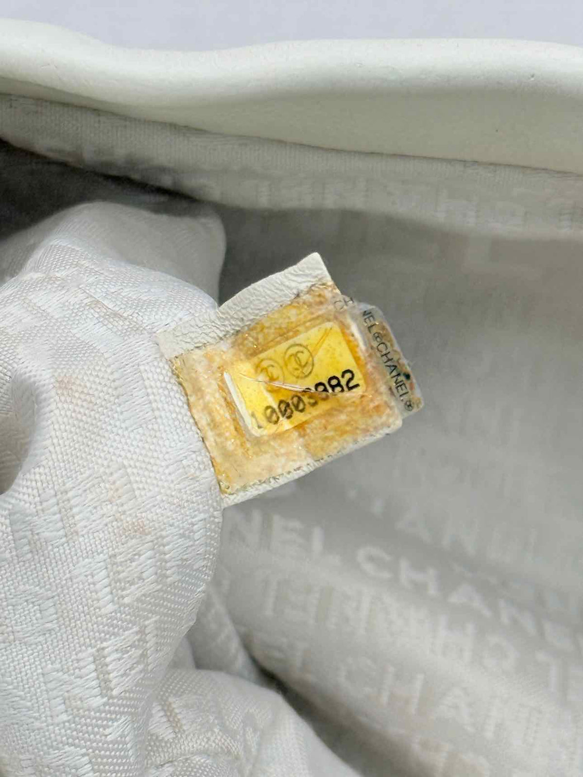 CHANEL Woven White Tote Bag