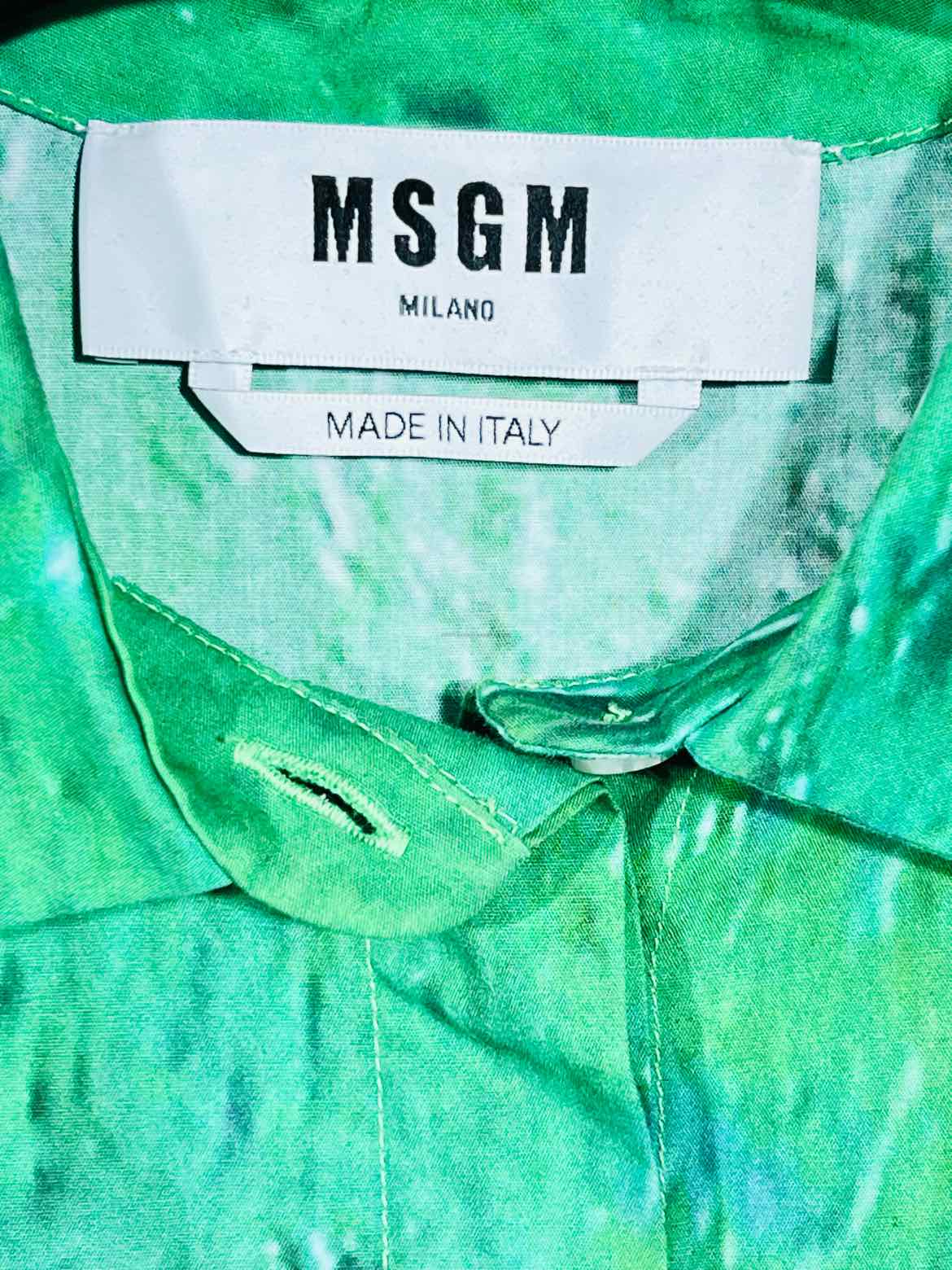 MSGM Painted Girl Green Multicolor Size US 2 Shirt
