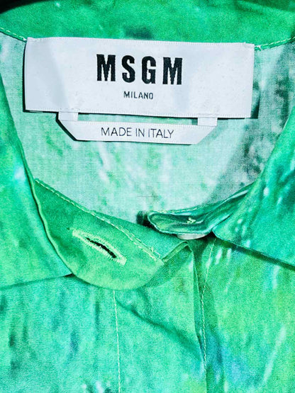 MSGM Painted Girl Green Multicolor Size US 2 Shirt