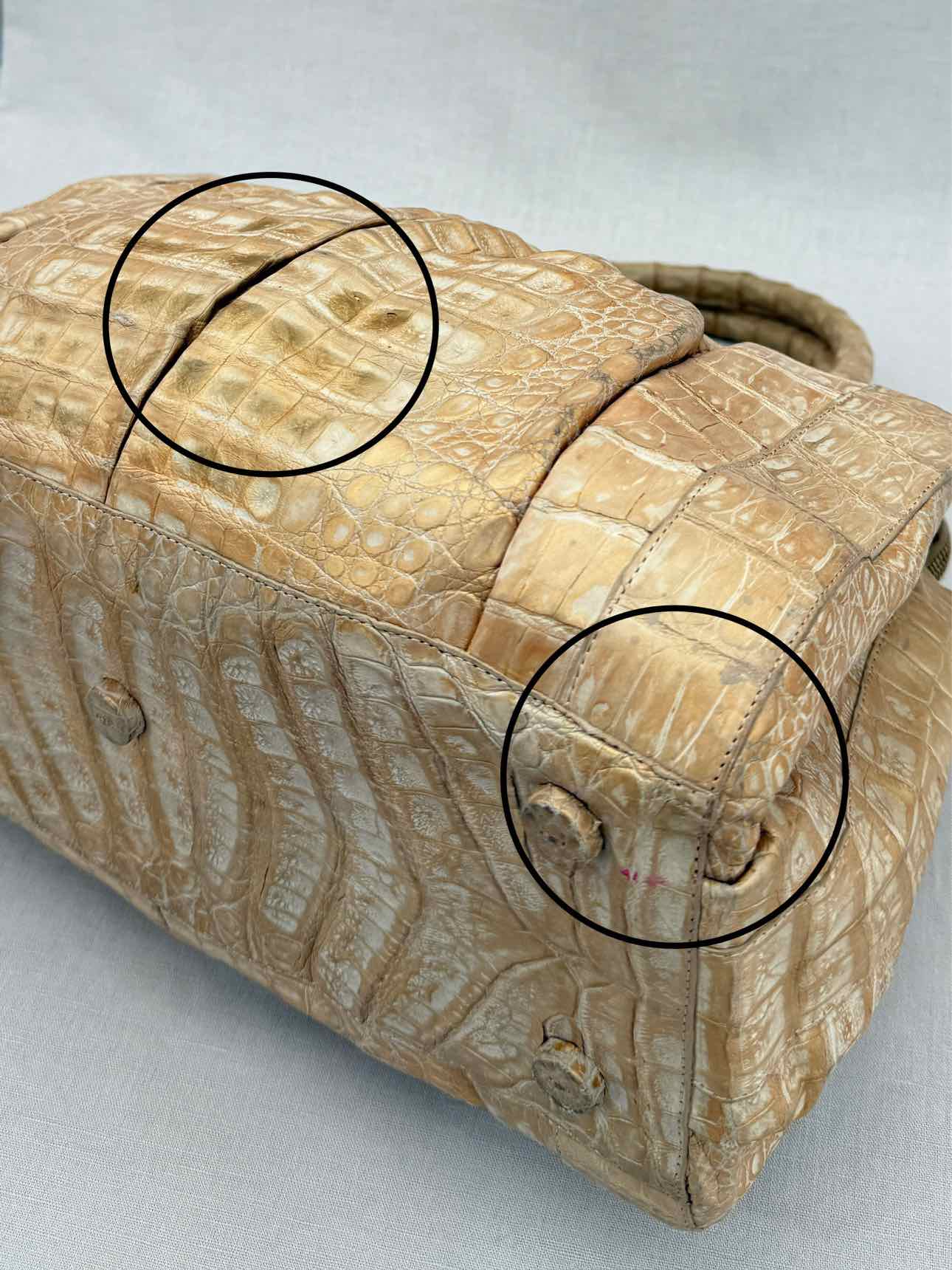 NANCY GONZALEZ Frame Beige Top Handle