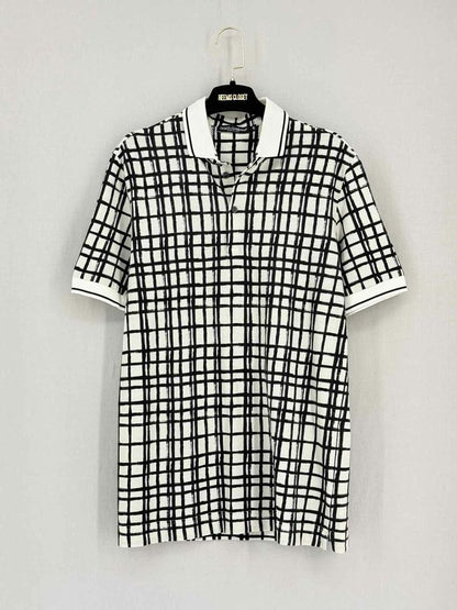 DOLCE & GABBANA White & Black Size 48 Polo Shirt