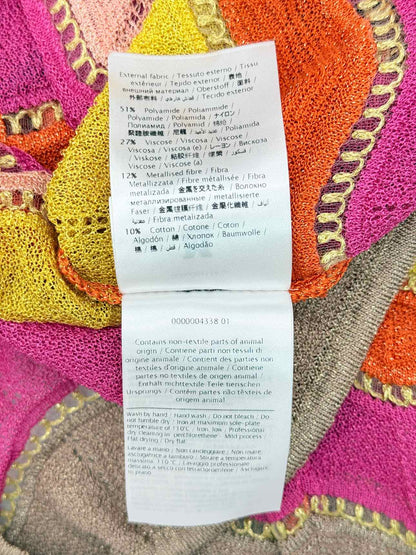 M MISSONI Pink Multicolor Chevron Size US 8 Cardigan