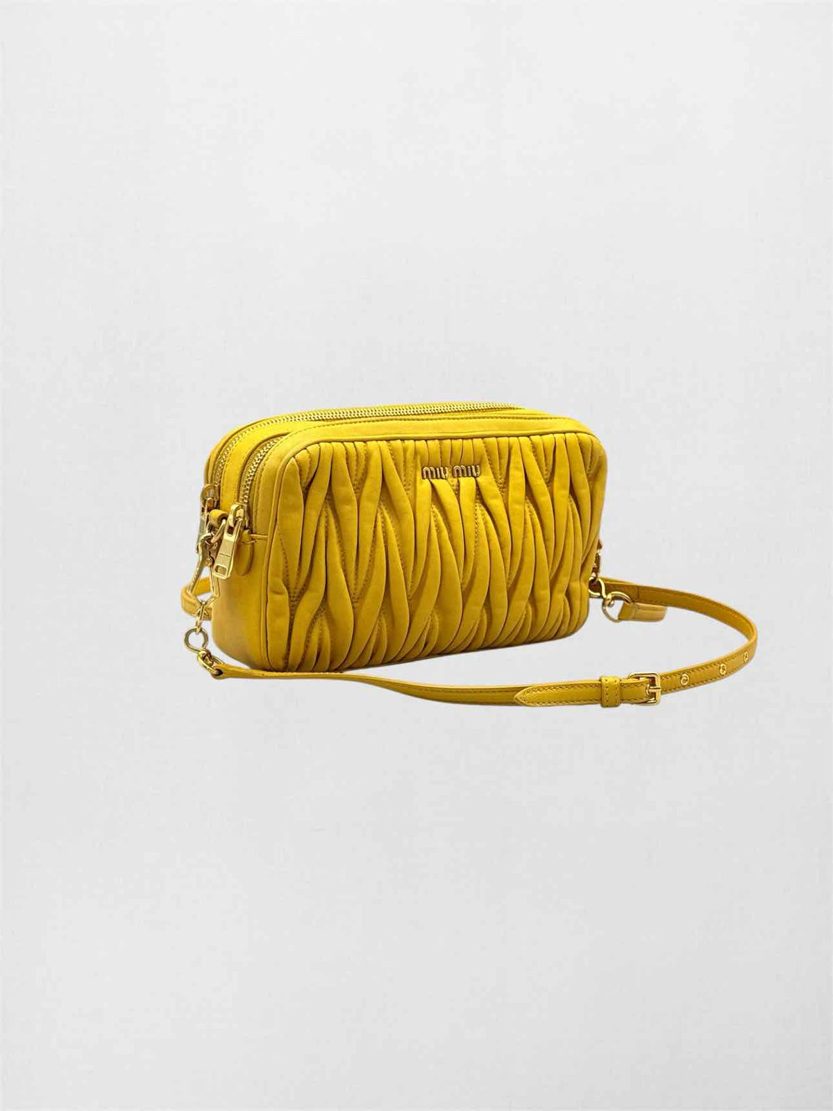 MIU MIU Double Zip Yellow Crossbody