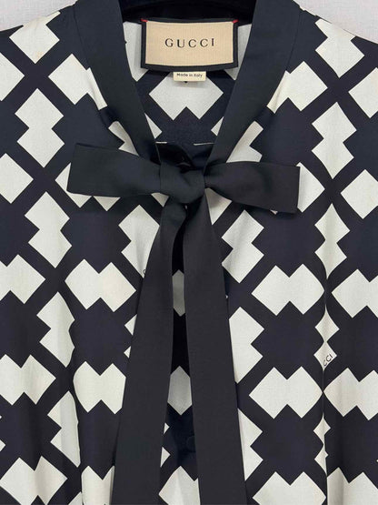 GUCCI Rhombus Black & White Size US 8 Long Dress